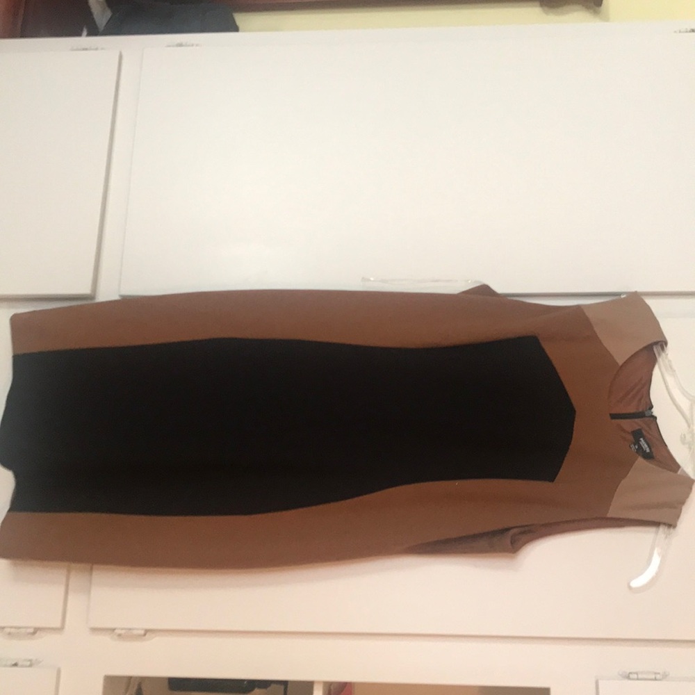 Brown beige and blanl sleek office wear
